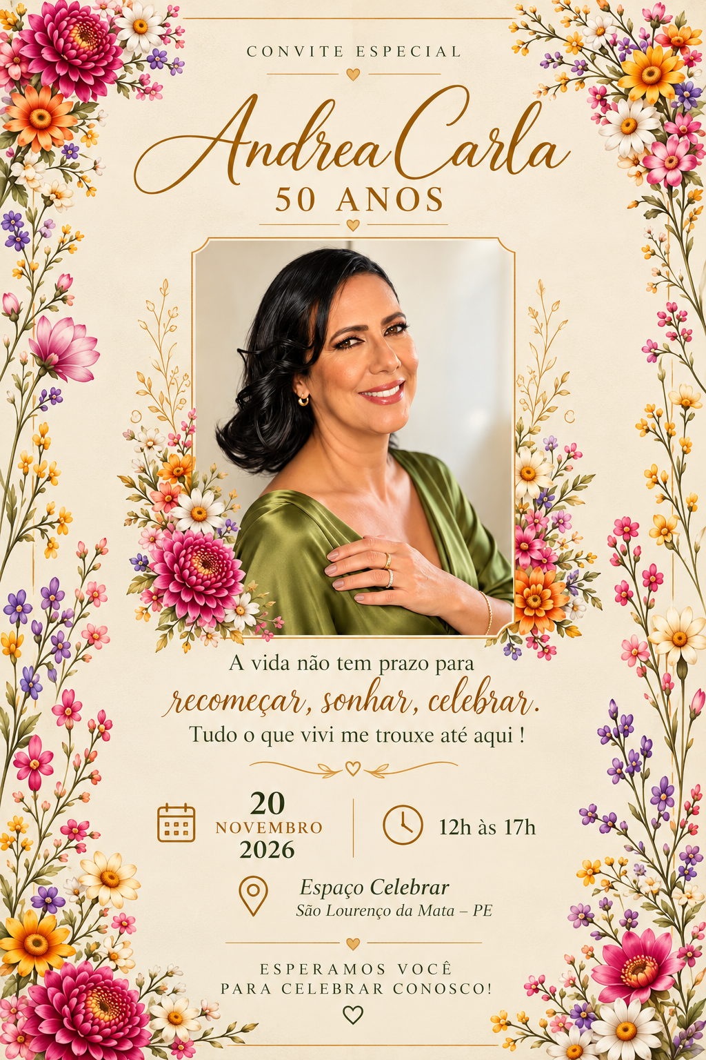 Convite de 50 anos de Andrea Carla